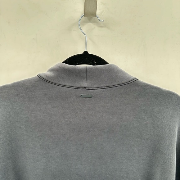 VICTORIA SECRET Grey .5 zip woman soft oversized lightweight scuba sweatshirt XL - Picture 11 of 12